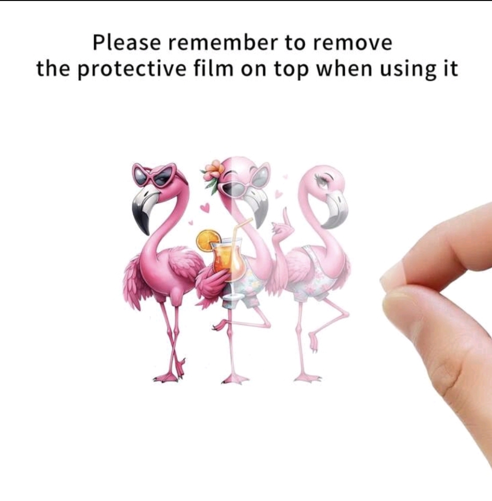 Pink Flamingo Acrylic Bag Charm Mirror Tag - Choose 1 - Picture 9 of 9